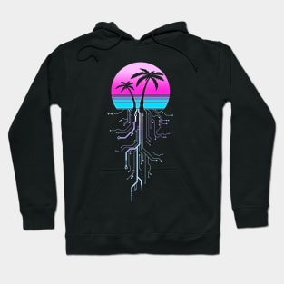 Palm Tree Aesthetic Vaporwave Sunrise Hoodie